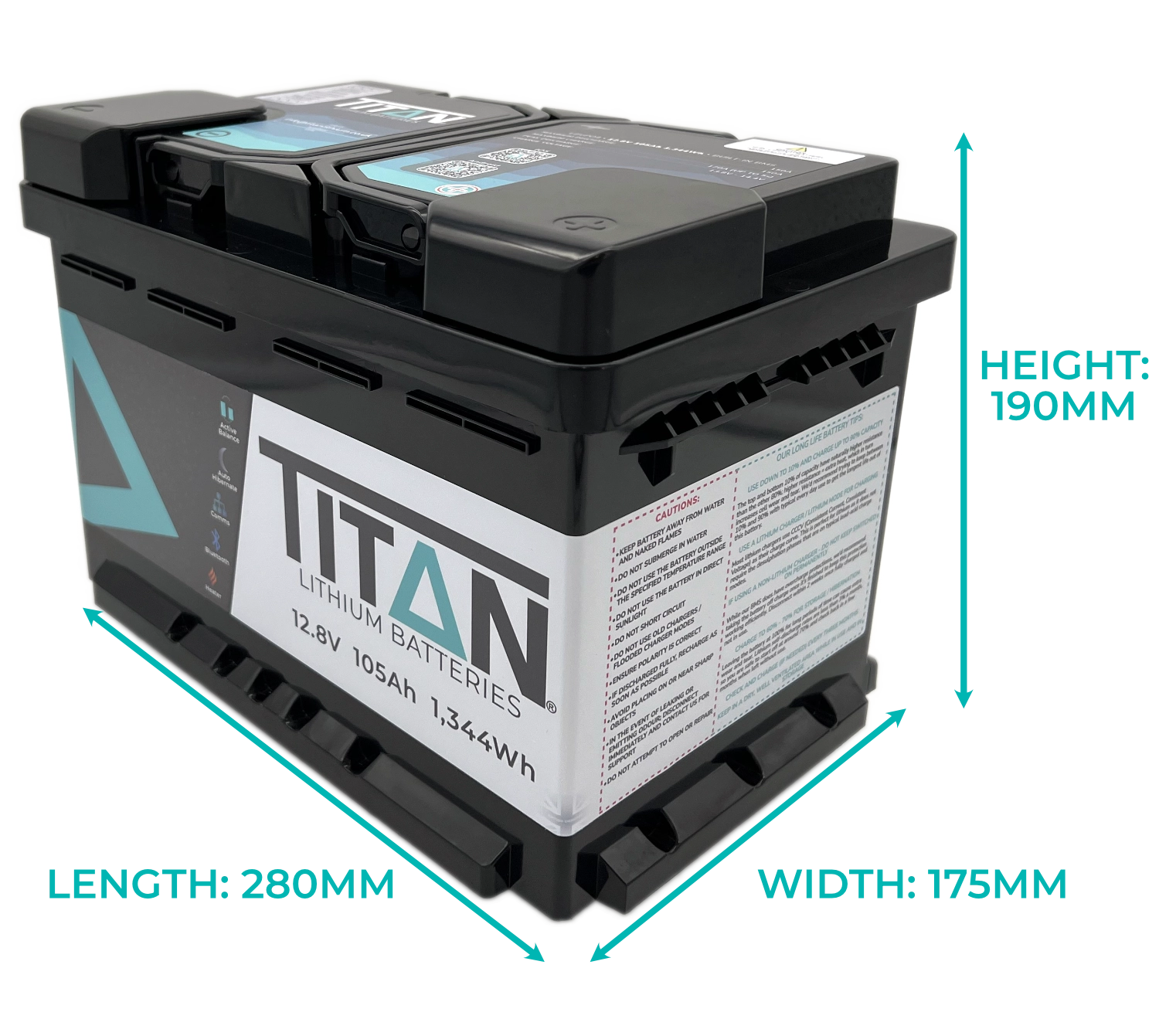 TITAN Lithium 12V 105Ah Battery