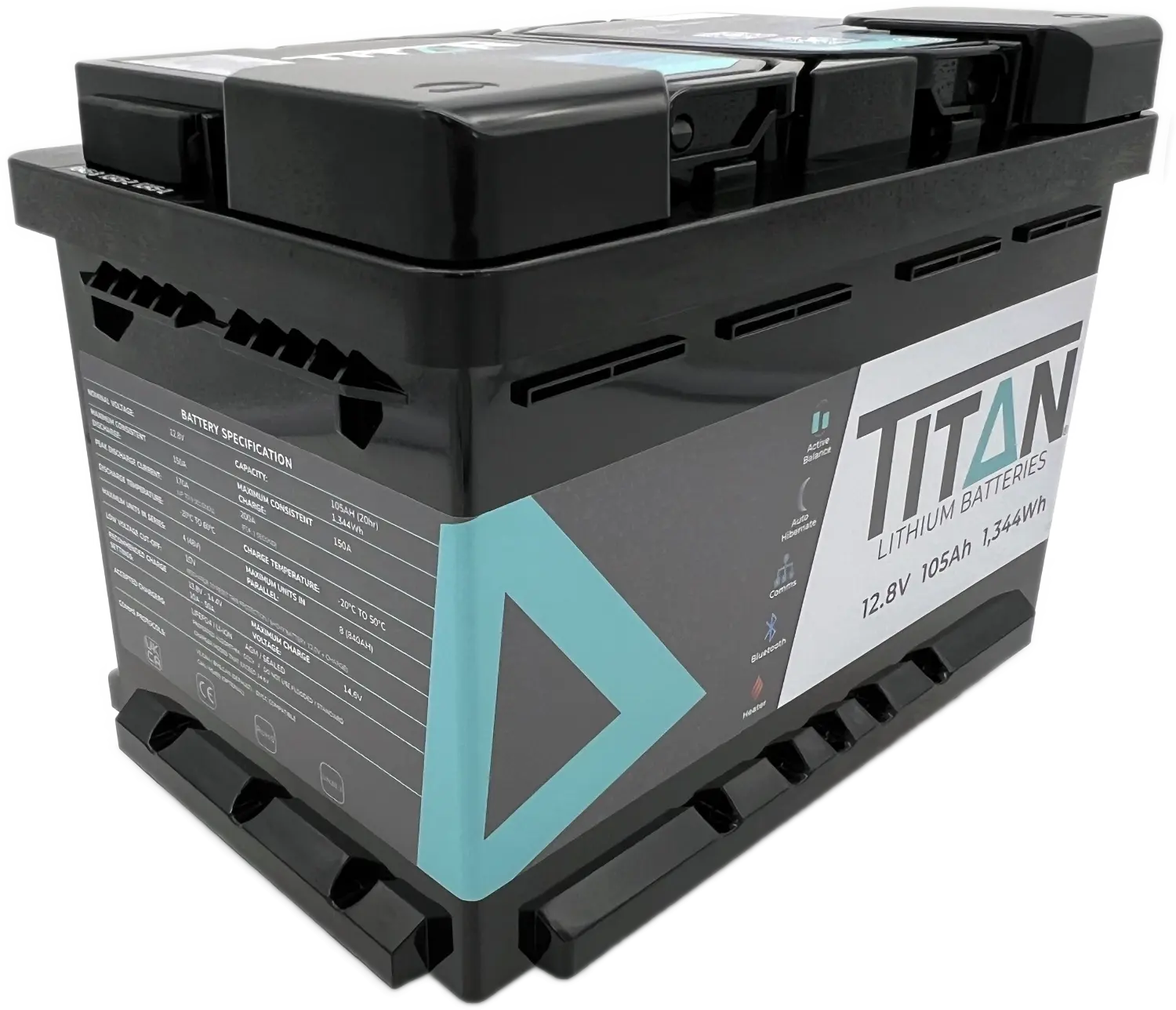 TITAN 12V 105Ah lithium leisure battery, DIN Type 096, ex-customer return