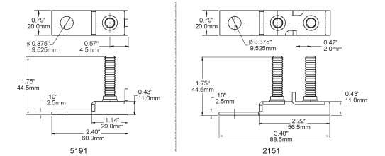 MRBF block dimensioned drawing — Blue Sea Systems 5191