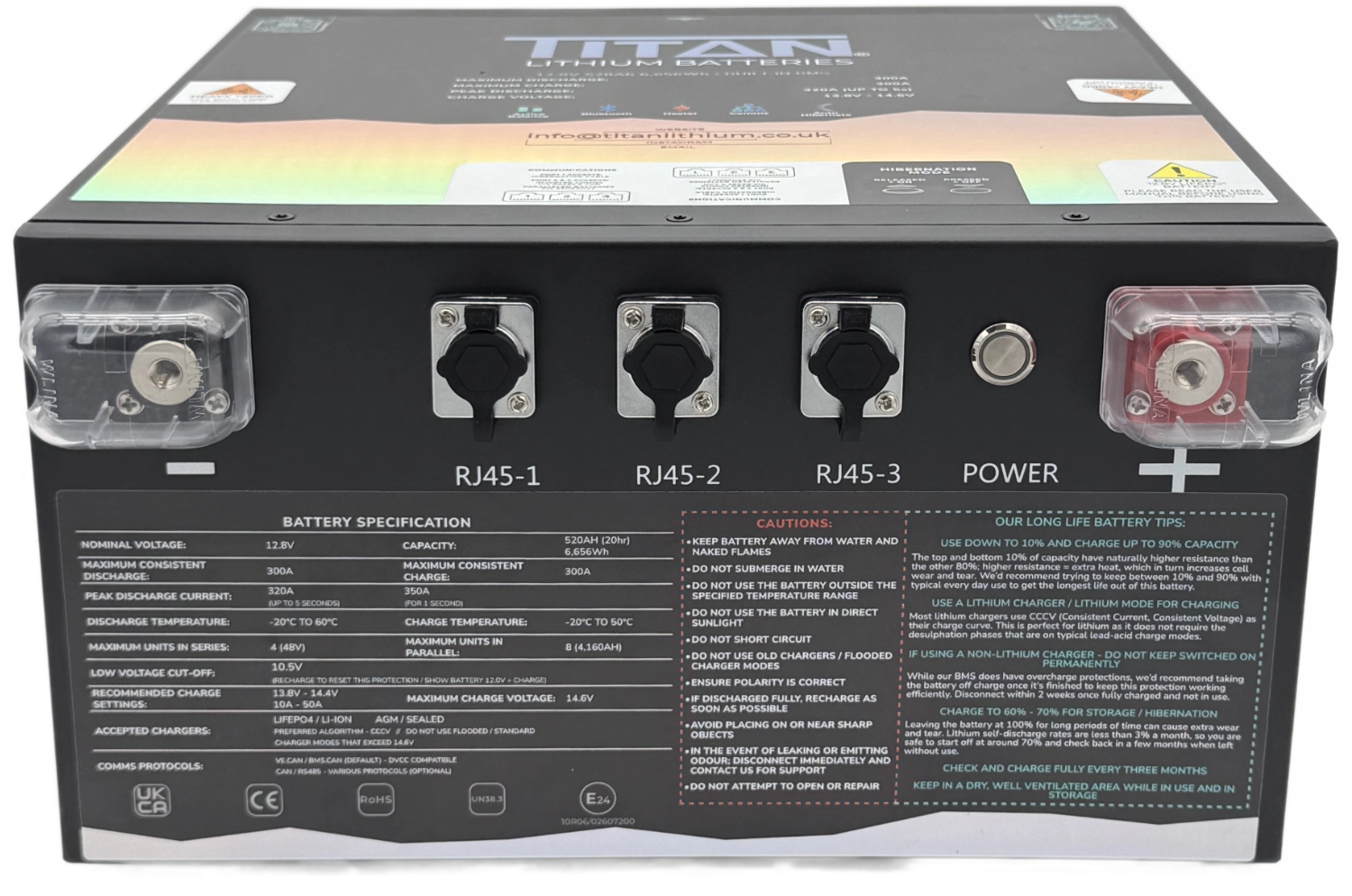 TITAN 12V 520Ah Lithium Leisure Battery (Dual DIN)