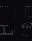 TITAN 240Ah dual-handle lithium battery dimensioned technical drawing - 352 x 182 x 190mm DIN Type 019